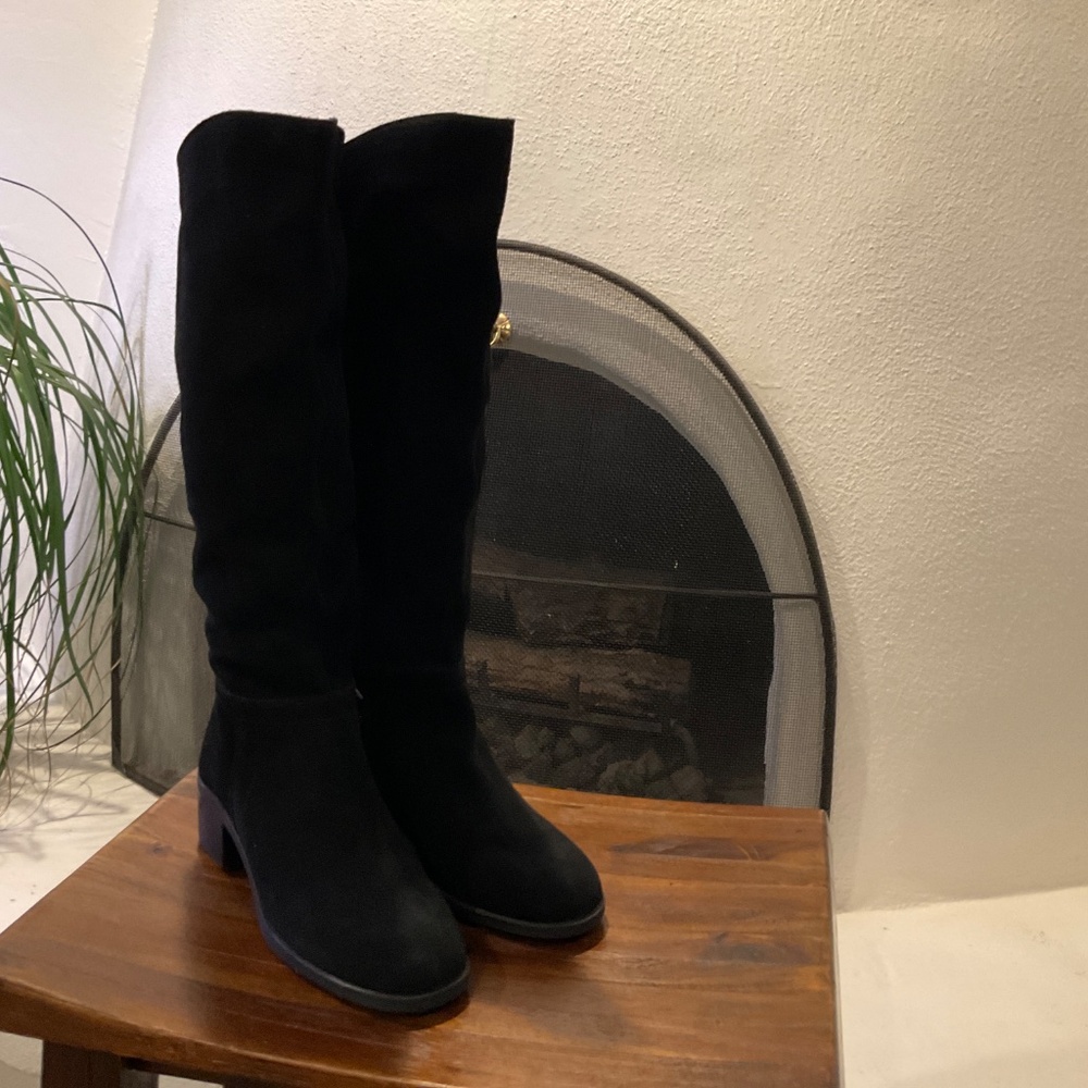 Blondo Tatian Wide Calf Slouchy Wider Suede Black size 7.5 - Picture 2 of 9